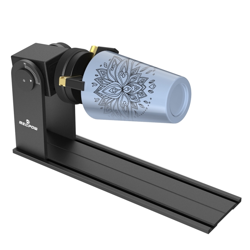 Mecpow G5 Rouleau de rotation laser, inclinable à 90° avec mandrin 360° pour gravure laser