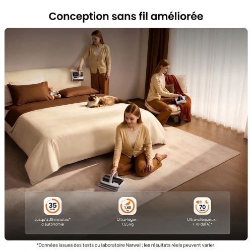Narwal U50 Pro – Aspirateur anti-acariens sans fil 16 kPa