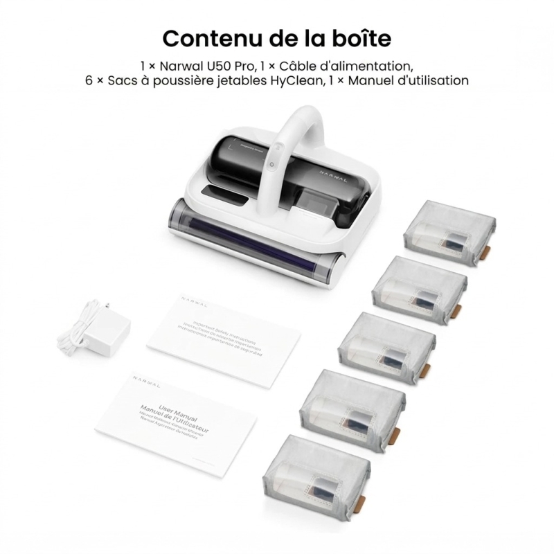 Narwal U50 Pro – Aspirateur anti-acariens sans fil 16 kPa