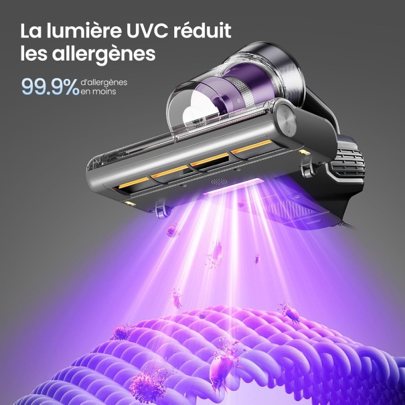 JIMMY BX8 Aspirateur anti-acariens UV-C 15 kPa