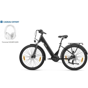 Touroll Urbano 3 Vélo électrique 27,5", moteur central 250 W, 36 V 13 Ah, autonomie 120 km, vitesse maximale 25 km/h, gris
