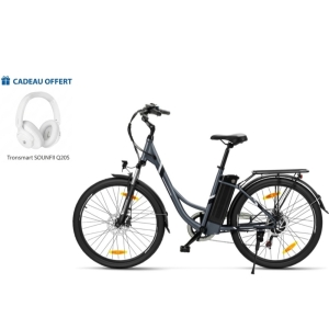 [Version 2026] Touroll B1 Vélo Électrique Urbain, Pneus 26", Moteur 250 W, Batterie 36 V 15,6 Ah, 25 km/h, 90 km - Gris
