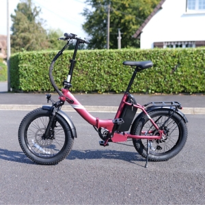 Touroll S3 Vélo Pliant Électrique, Pneus 3.0", Moteur 250W, Batterie 468Wh, Vitesse 25km/h, Autonomie 65km, Rouge