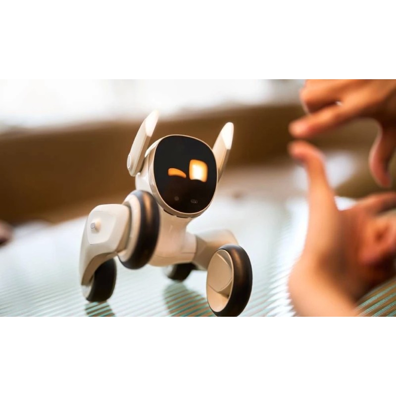 Loona EPP3.0 Chien Robot IA GPT-4o - Contrôle Vocal/Gestuel, Interaction Enfant, Moniteur Domestique, Multilingue-Blanc