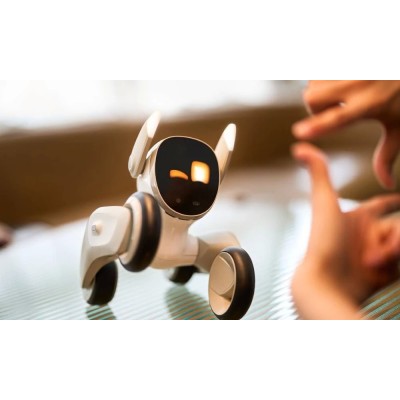 Loona EPP3.0 Chien Robot IA GPT-4o - Contrôle Vocal/Gestuel, Interaction Enfant, Moniteur Domestique, Multilingue-Blanc