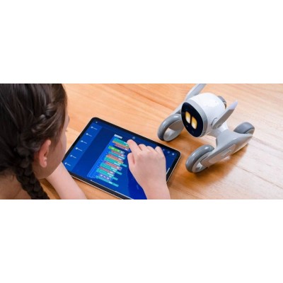 Loona EPP3.0 Chien Robot IA GPT-4o - Contrôle Vocal/Gestuel, Interaction Enfant, Moniteur Domestique, Multilingue-Blanc