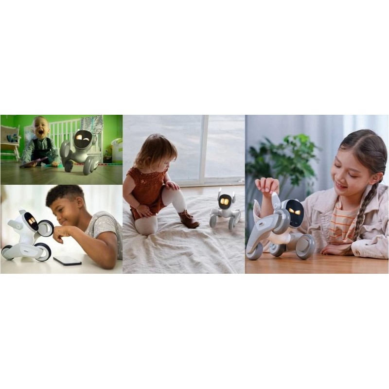 Loona EPP3.0 Chien Robot IA GPT-4o - Contrôle Vocal/Gestuel, Interaction Enfant, Moniteur Domestique, Multilingue-Blanc