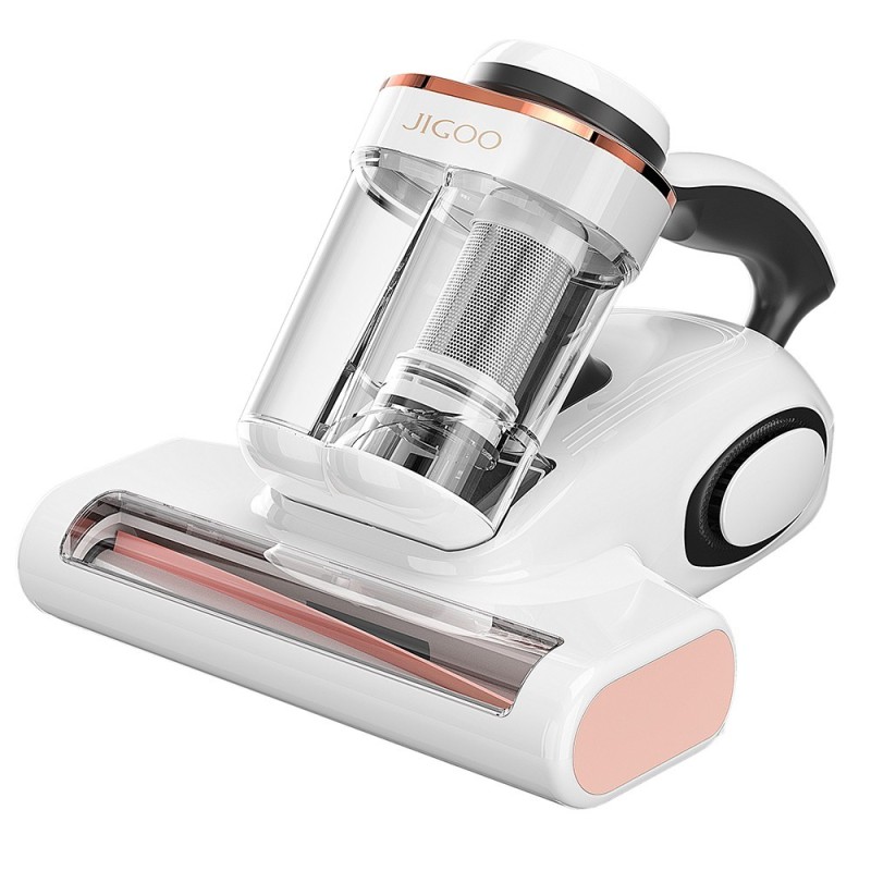 JIGOO J300 Nettoyeur intelligent à double brosse pour acariens avec aspiration de 13KPa  capteur d'acariens  brosse métalliqu