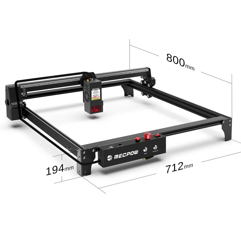 Mecpow X5 Pro 33 W Graveur Laser Coupeur | Zone de Gravure 600*600 mm | Vitesse 28000 mm/min | Pompe à Air Automatique