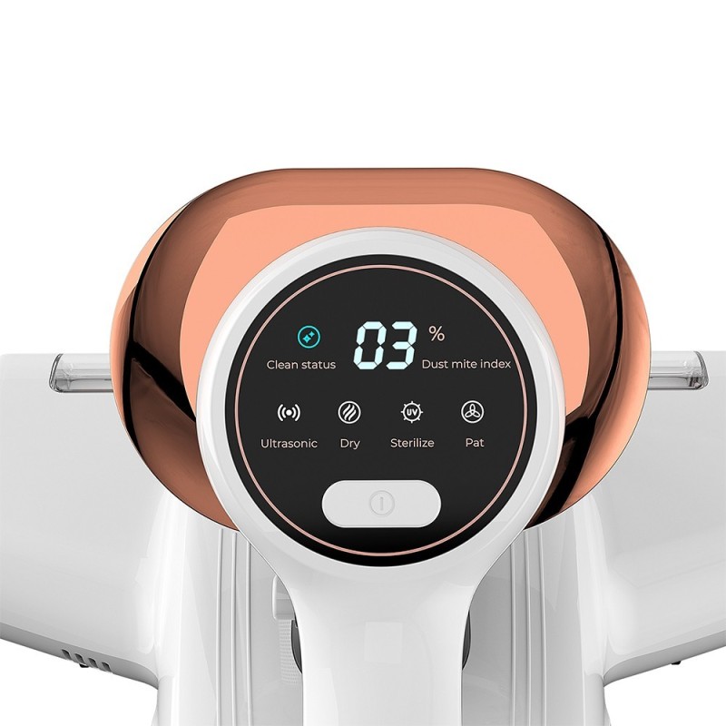JIGOO J300 Nettoyeur intelligent à double brosse pour acariens avec aspiration de 13KPa  capteur d'acariens  brosse métalliqu