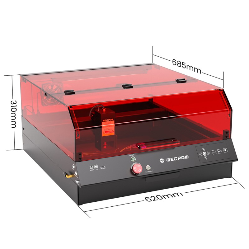 Machine de gravure laser Mecpow X4 Pro 22W avec caméra intégrée  couvercle de protection en acrylique et certification FDA C