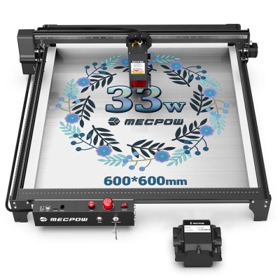 Machine de gravure laser Mecpow X5 Pro 33W  zone de gravure 600x600mm  point laser 0 08x0 1mm avec assistance pneumatique autom