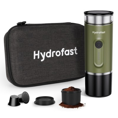 Machine à expresso portable Hydrofast PO-100  alimentée par batterie 9600mAh  pression de 20 bars  machine à café 2-en-1 po