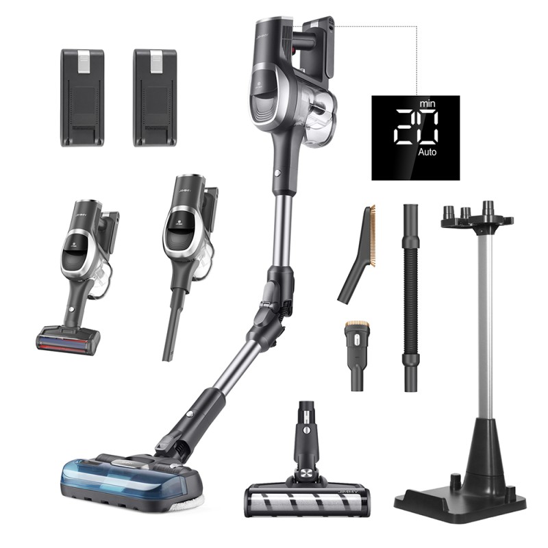 Aspirateur sans fil JIMMY JV9 Pro Aqua  puissance d'aspiration de 160 AW  autonomie jusqu'à 65 minutes  réservoir d'eau de 50