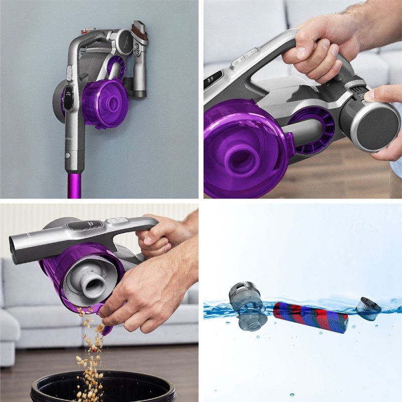 Aspirateur sans fil portatif Xiaomi JIMMY JV85 Pro 200AW 8x2500mAh avec écran LED  autonomie de 70 minutes - Violet