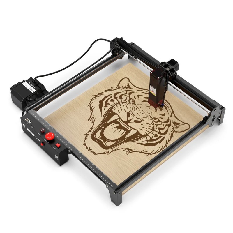 Mecpow X3 Pro Graveur Laser 10W avec Air Assist, Surface 410 × 400 mm, Haute Précision pour Bois et Acrylique