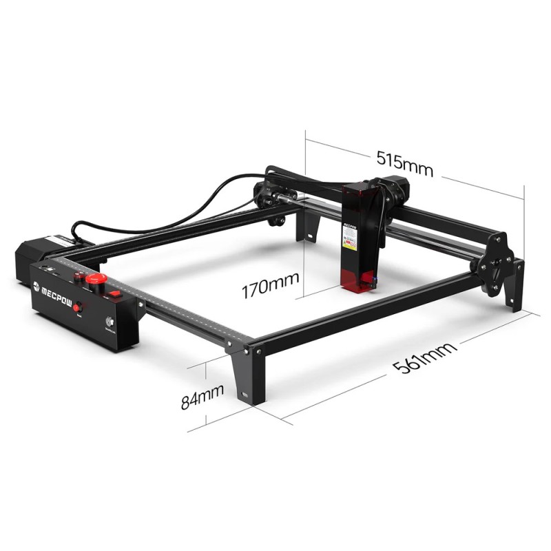 Mecpow X3 Pro Graveur Laser 10W avec Air Assist, Surface 410 × 400 mm, Haute Précision pour Bois et Acrylique
