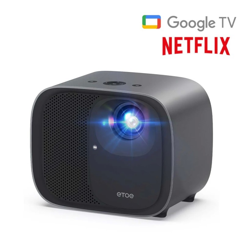 ETOE E3 Pro Vidéoprojecteur 1080P avec Google TV, 600 ANSI Lumens, Auto Focus, Projecteur Home Cinéma Portable