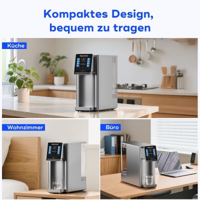 Hydrofast W100 Purificateur d'eau pour comptoir – 8 températures, filtration 6 étapes RO + UV, réservoir 4 L