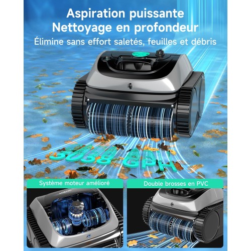 WYBOT C1 Nettoyeur de piscine robotisé sans fil  autonomie de 150 minutes  escalade des murs  planification intelligente de l' 2