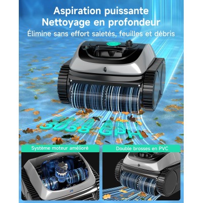 WYBOT C1 Nettoyeur de piscine robotisé sans fil  autonomie de 150 minutes  escalade des murs  planification intelligente