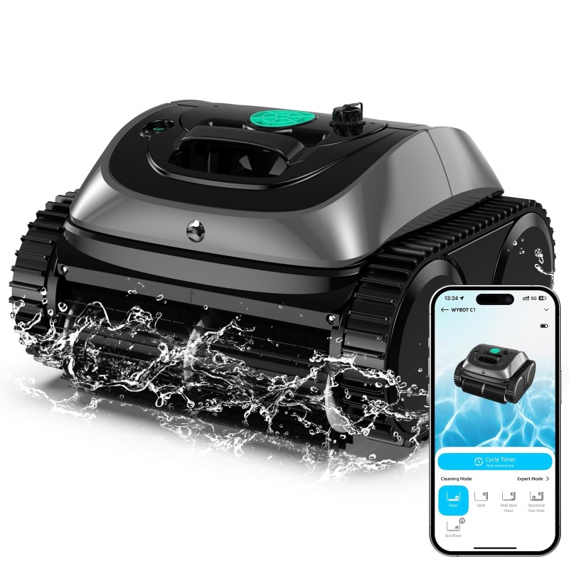 WYBOT C1 Nettoyeur de piscine robotisé sans fil  autonomie de 150 minutes  escalade des murs  planification intelligente