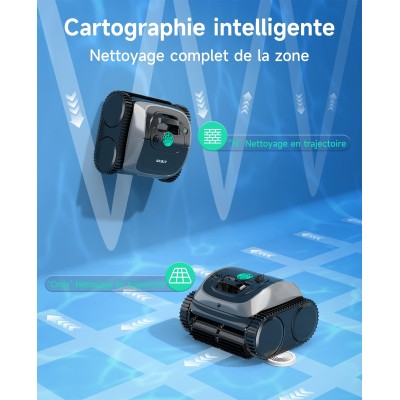 WYBOT C1 Nettoyeur de piscine robotisé sans fil  autonomie de 150 minutes  escalade des murs  planification intelligente