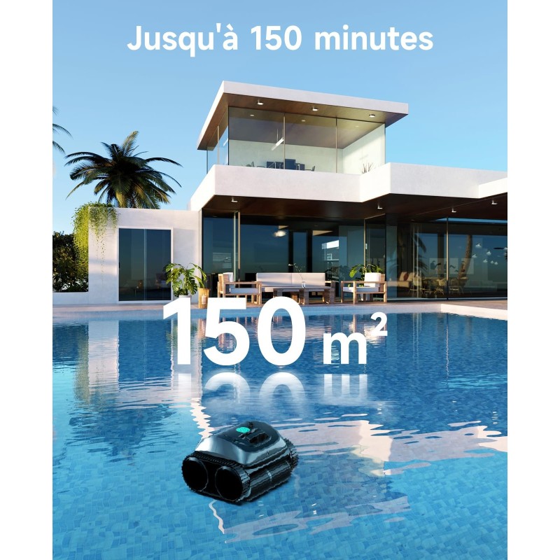 WYBOT C1 Nettoyeur de piscine robotisé sans fil  autonomie de 150 minutes  escalade des murs  planification intelligente