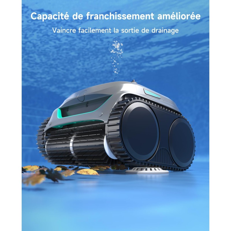 WYBOT C2 Robot de piscine sans fil – Nettoyage parois & ligne d'eau, double filtration, 180 min d'autonomie