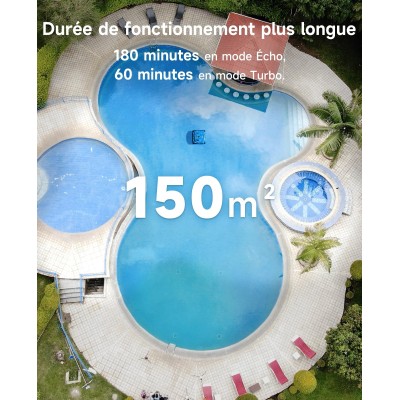WYBOT C2 Robot de piscine sans fil – Nettoyage parois & ligne d'eau, double filtration, 180 min d'autonomie