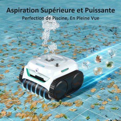 WYBOT C2 Vision Robot de piscine sans fil – Caméra IA, 8 modes, 180 min d'autonomie, double filtration