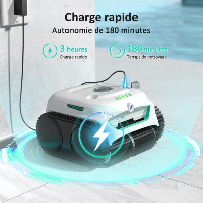 WYBOT C2 Vision Robot de piscine sans fil – Caméra IA, 8 modes, 180 min d'autonomie, double filtration
