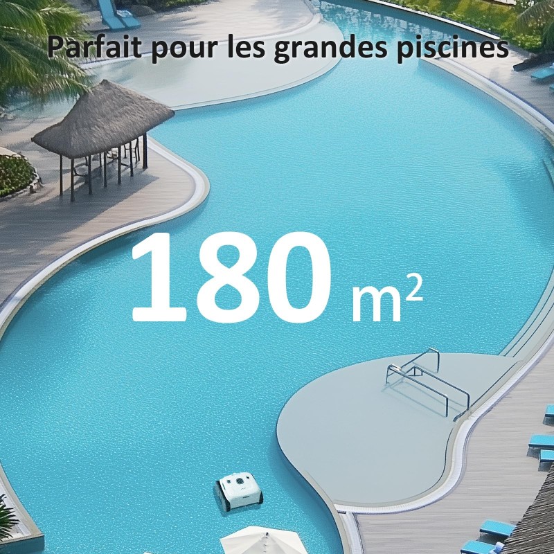 WYBOT C2 Vision Robot de piscine sans fil – Caméra IA, 8 modes, 180 min d'autonomie, double filtration