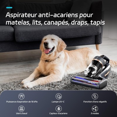 JIMMY BX7 Pro Max Aspirateur anti-acariens – 550 W, chaleur graphène 65°C, UV