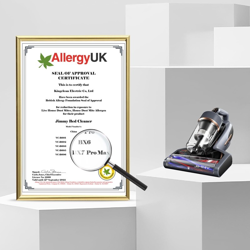 JIMMY BX7 Pro Max Aspirateur anti-acariens – 550 W, chaleur graphène 65°C, UV