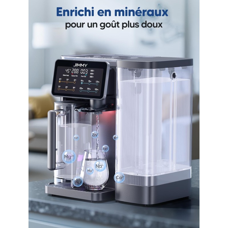 JIMMY R9 Purificateur d'eau par osmose inverse de comptoir purification en 7 étapes avec reminéralisation et stérilisation UV