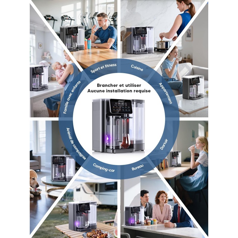 JIMMY R9 Purificateur d'eau par osmose inverse de comptoir purification en 7 étapes avec reminéralisation et stérilisation UV