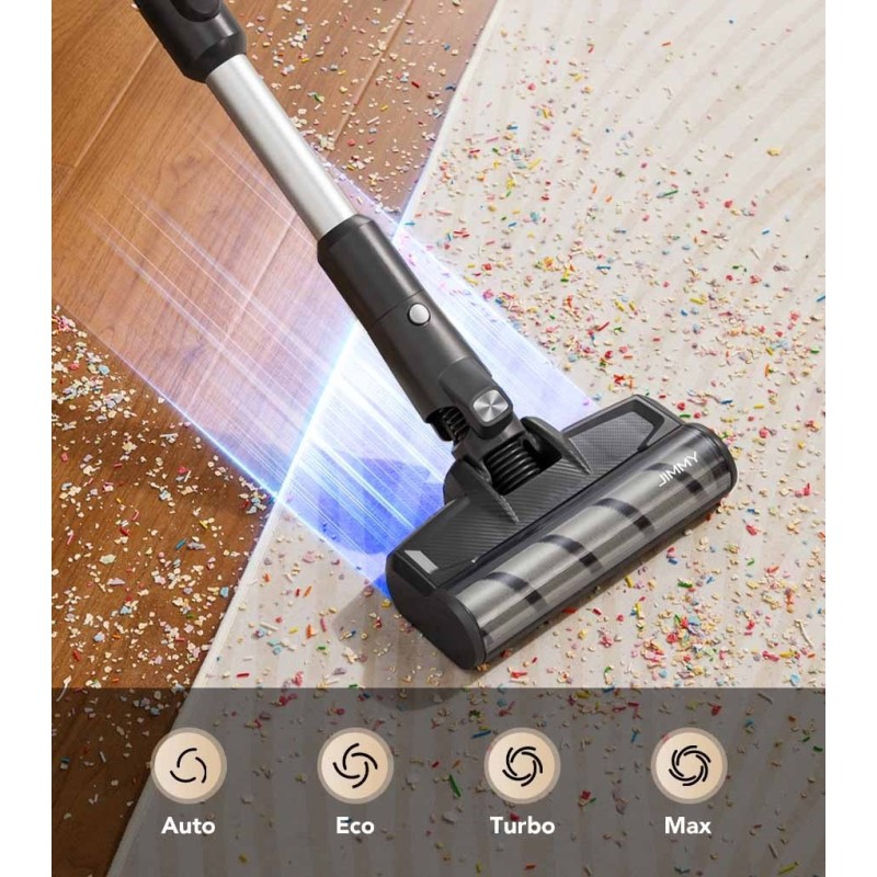 JIMMY JV9 Pro Aqua Aspirateur sans fil, puissance d'aspiration de 160 AW, autonomie jusqu'à 65 minutes