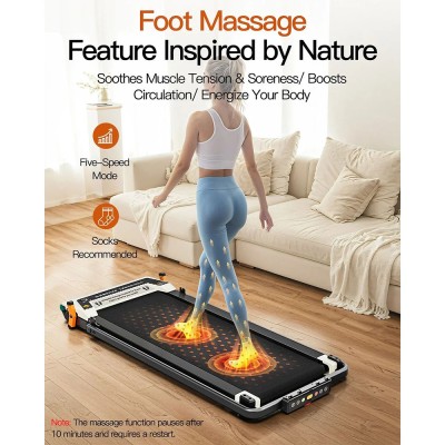 Tapis roulant pliable double face Akluer 520A-B avec poignée  moteur silencieux de 2 5 CV  vitesse maximale de 4 MPH  capacité d