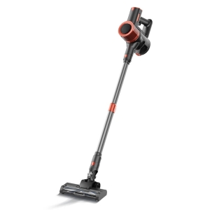 JIGOO C200 Aspirateur Sans Fil, 1,2L Bac À Poussière, 350W, 23KPa - Deux Modes De Fonctionnement - Gris Et Rouge