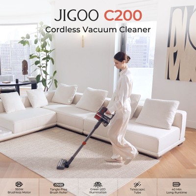 JIGOO C200 Aspirateur sans fil, aspiration de 23 KPa, autonomie de 40 min, 2 modes de fonctionnement
