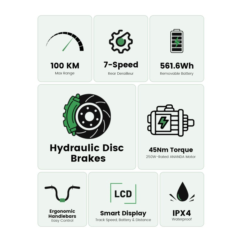 Vélo électrique J1 Pro avec prise EU  frein hydraulique  250W  36V15 6AH