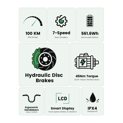 Vélo électrique J1 Pro avec prise EU  frein hydraulique  250W  36V15 6AH