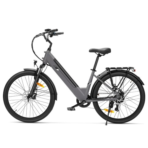 Touroll J2 ST Vélo de Ville Électrique, Pneus 26", Moteur 250W, Batterie 36V 15.6Ah, 25km/h, Autonomie 100km - Gris