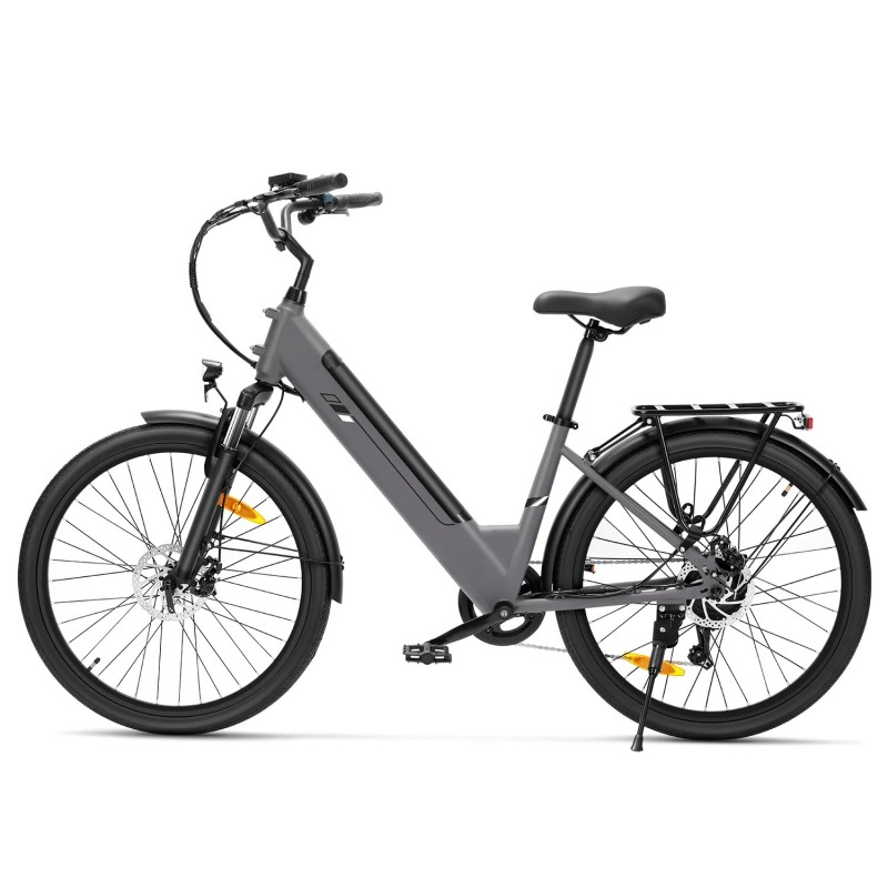 Touroll J2 ST Vélo de Ville Électrique, Pneus 26", Moteur 250W, Batterie 36V 15.6Ah, 25km/h, Autonomie 100km - Gris