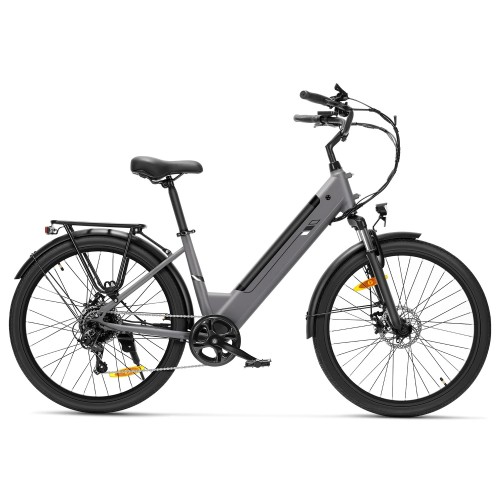 Touroll J2 ST Vélo de Ville Électrique, Pneus 26", Moteur 250W, Batterie 36V 15.6Ah, 25km/h, Autonomie 100km - Gris 2