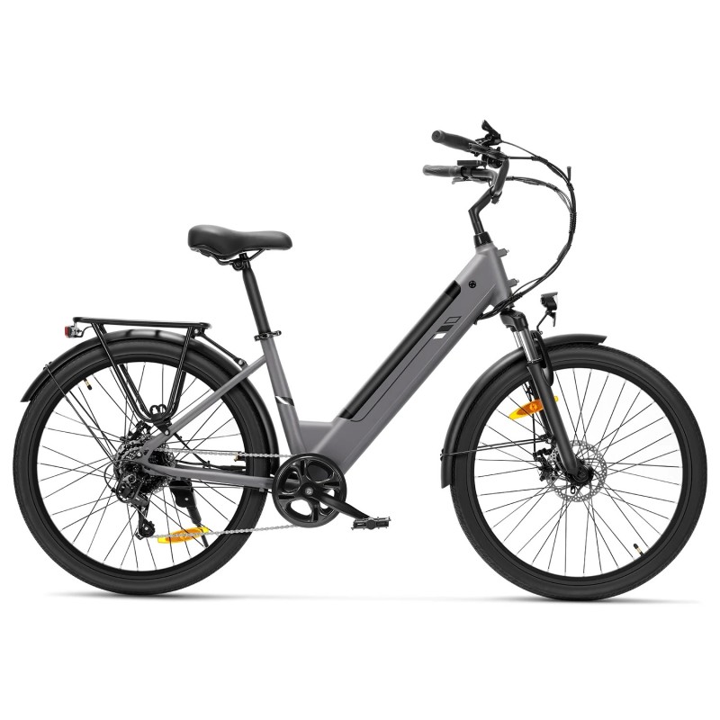 Touroll J2 ST Vélo de Ville Électrique, Pneus 26", Moteur 250W, Batterie 36V 15.6Ah, 25km/h, Autonomie 100km - Gris