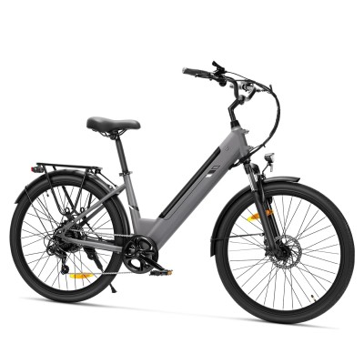 Touroll J2 ST Vélo de Ville Électrique, Pneus 26", Moteur 250W, Batterie 36V 15.6Ah, 25km/h, Autonomie 100km - Gris