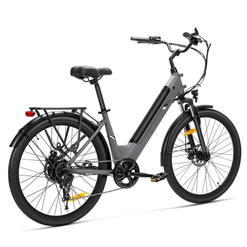 Touroll J2 ST Vélo de Ville Électrique, Pneus 26", Moteur 250W, Batterie 36V 15.6Ah, 25km/h, Autonomie 100km - Gris