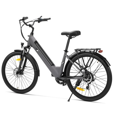 Touroll J2 ST Vélo de Ville Électrique, Pneus 26", Moteur 250W, Batterie 36V 15.6Ah, 25km/h, Autonomie 100km - Gris